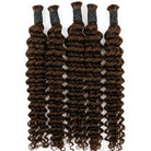 Deep Wave 100% Raw Virgin  Human Hair Bundles - (No Weft) Bulk Hair / aramel Balayage Highlights LINKTOWIG