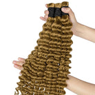 Deep Wave 100% Raw Virgin  Human Hair Bundles - (No Weft) Bulk Hair / Ash Brown LINKTOWIG