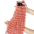 Deep Wave 100% Raw Virgin  Human Hair Bundles - (No Weft) Bulk Hair / Bubblegum Pink LINKTOWIG