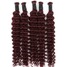 Deep Wave 100% Raw Virgin  Human Hair Bundles - (No Weft) Bulk Hair / Burgundy LINKTOWIG