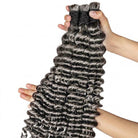 Deep Wave 100% Raw Virgin  Human Hair Bundles - (No Weft) Bulk Hair / Charcoal Grey LINKTOWIG
