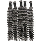 Deep Wave 100% Raw Virgin  Human Hair Bundles - (No Weft) Bulk Hair / Charcoal Grey LINKTOWIG