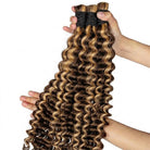 Deep Wave 100% Raw Virgin  Human Hair Bundles - (No Weft) Bulk Hair / Chocolate Brown LINKTOWIG