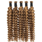 Deep Wave 100% Raw Virgin  Human Hair Bundles - (No Weft) Bulk Hair / Chocolate Brown LINKTOWIG