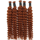 Deep Wave 100% Raw Virgin  Human Hair Bundles - (No Weft) Bulk Hair / Copper Orange LINKTOWIG