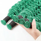 Deep Wave 100% Raw Virgin  Human Hair Bundles - (No Weft) Bulk Hair / Dark Emerald Green LINKTOWIG