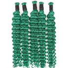 Deep Wave 100% Raw Virgin  Human Hair Bundles - (No Weft) Bulk Hair / Dark Emerald Green LINKTOWIG