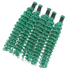 Deep Wave 100% Raw Virgin  Human Hair Bundles - (No Weft) Bulk Hair / Dark Emerald Green LINKTOWIG