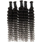 Deep Wave 100% Raw Virgin  Human Hair Bundles - (No Weft) Bulk Hair / Dark Roots LINKTOWIG