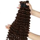 Deep Wave 100% Raw Virgin  Human Hair Bundles - (No Weft) Bulk Hair / Espresso Brown LINKTOWIG