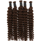 Deep Wave 100% Raw Virgin  Human Hair Bundles - (No Weft) Bulk Hair / Espresso Brown LINKTOWIG