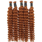 Deep Wave 100% Raw Virgin  Human Hair Bundles - (No Weft) Bulk Hair / Ginger Orange（副本） LINKTOWIG
