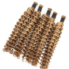 Deep Wave 100% Raw Virgin  Human Hair Bundles - (No Weft) Bulk Hair / Honey Brown LINKTOWIG