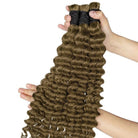 Deep Wave 100% Raw Virgin  Human Hair Bundles - (No Weft) Bulk Hair / Medium Chestnut Brown LINKTOWIG