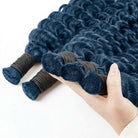 Deep Wave 100% Raw Virgin  Human Hair Bundles - (No Weft) Bulk Hair / Midnight Blue LINKTOWIG