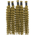 Deep Wave 100% Raw Virgin  Human Hair Bundles - (No Weft) Bulk Hair / Olive Green Blonde LINKTOWIG