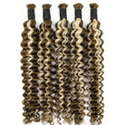 Deep Wave 100% Raw Virgin  Human Hair Bundles - (No Weft) Bulk Hair / Piano Highlight Silver Grey LINKTOWIG