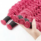 Deep Wave 100% Raw Virgin  Human Hair Bundles - (No Weft) Bulk Hair / pink LINKTOWIG