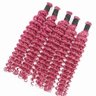 Deep Wave 100% Raw Virgin  Human Hair Bundles - (No Weft) Bulk Hair / pink LINKTOWIG