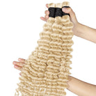 Deep Wave 100% Raw Virgin  Human Hair Bundles - (No Weft) Bulk Hair / Platinum Blonde LINKTOWIG
