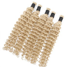 Deep Wave 100% Raw Virgin  Human Hair Bundles - (No Weft) Bulk Hair / Platinum Blonde LINKTOWIG