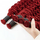 Deep Wave 100% Raw Virgin  Human Hair Bundles - (No Weft) Bulk Hair / Ruby Red LINKTOWIG