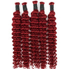 Deep Wave 100% Raw Virgin  Human Hair Bundles - (No Weft) Bulk Hair / Ruby Red LINKTOWIG