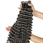 Deep Wave 100% Raw Virgin  Human Hair Bundles - (No Weft) Bulk Hair / Silver Grey LINKTOWIG