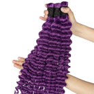 Deep Wave 100% Raw Virgin  Human Hair Bundles - (No Weft) Bulk Hair / Violet Purple LINKTOWIG