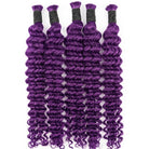 Deep Wave 100% Raw Virgin  Human Hair Bundles - (No Weft) Bulk Hair / Violet Purple LINKTOWIG