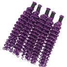 Deep Wave 100% Raw Virgin  Human Hair Bundles - (No Weft) Bulk Hair / Violet Purple LINKTOWIG