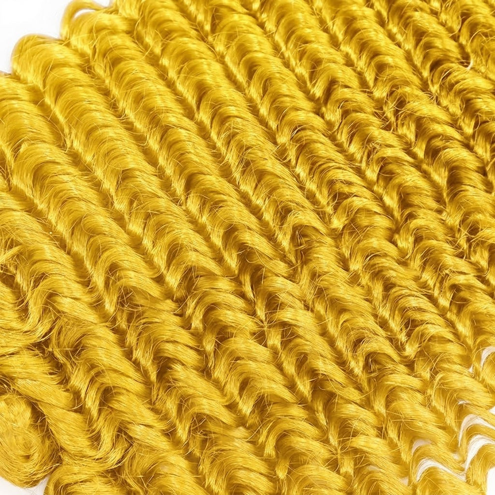 Deep Wave 100% Raw Virgin  Human Hair Bundles - (No Weft) Bulk Hair / Yellow LINKTOWIG