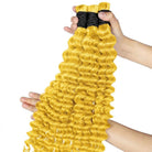 Deep Wave 100% Raw Virgin  Human Hair Bundles - (No Weft) Bulk Hair / Yellow LINKTOWIG
