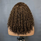 Deep Wave Bob Side Part  HD Lace Front Wig 100% Virgin Human Hair / aramel Balayage Highlights LINKTOWIG
