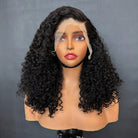 Deep Wave Bob Side Part  HD Lace Front Wig 100% Virgin Human Hair / Black LINKTOWIG