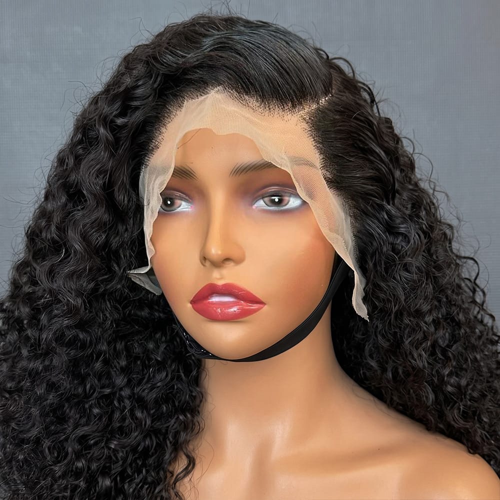 Deep Wave Bob Side Part  HD Lace Front Wig 100% Virgin Human Hair / Black LINKTOWIG
