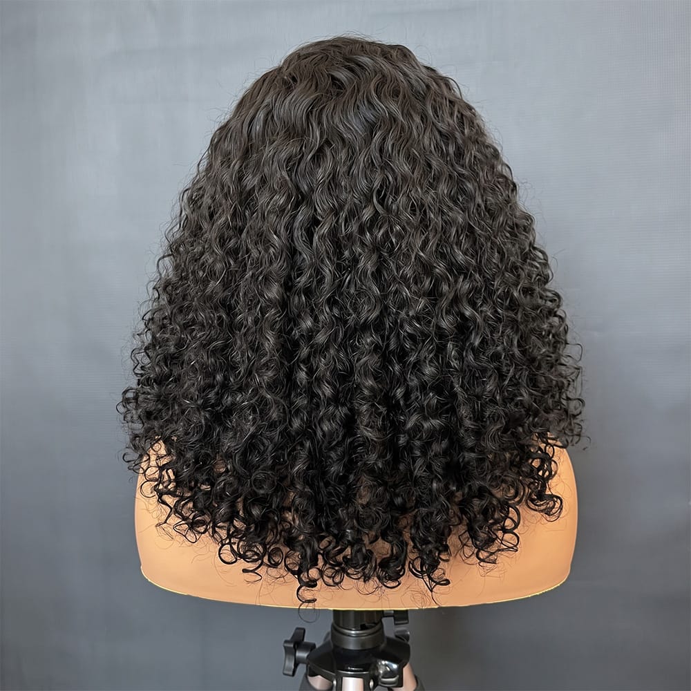 Deep Wave Bob Side Part  HD Lace Front Wig 100% Virgin Human Hair / Black LINKTOWIG