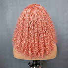 Deep Wave Bob Side Part  HD Lace Front Wig 100% Virgin Human Hair / Bubblegum Pink LINKTOWIG