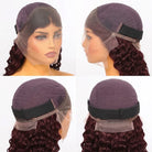 Deep Wave Bob Side Part  HD Lace Front Wig 100% Virgin Human Hair / Burgundy LINKTOWIG