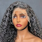 Deep Wave Bob Side Part  HD Lace Front Wig 100% Virgin Human Hair / Charcoal Grey LINKTOWIG