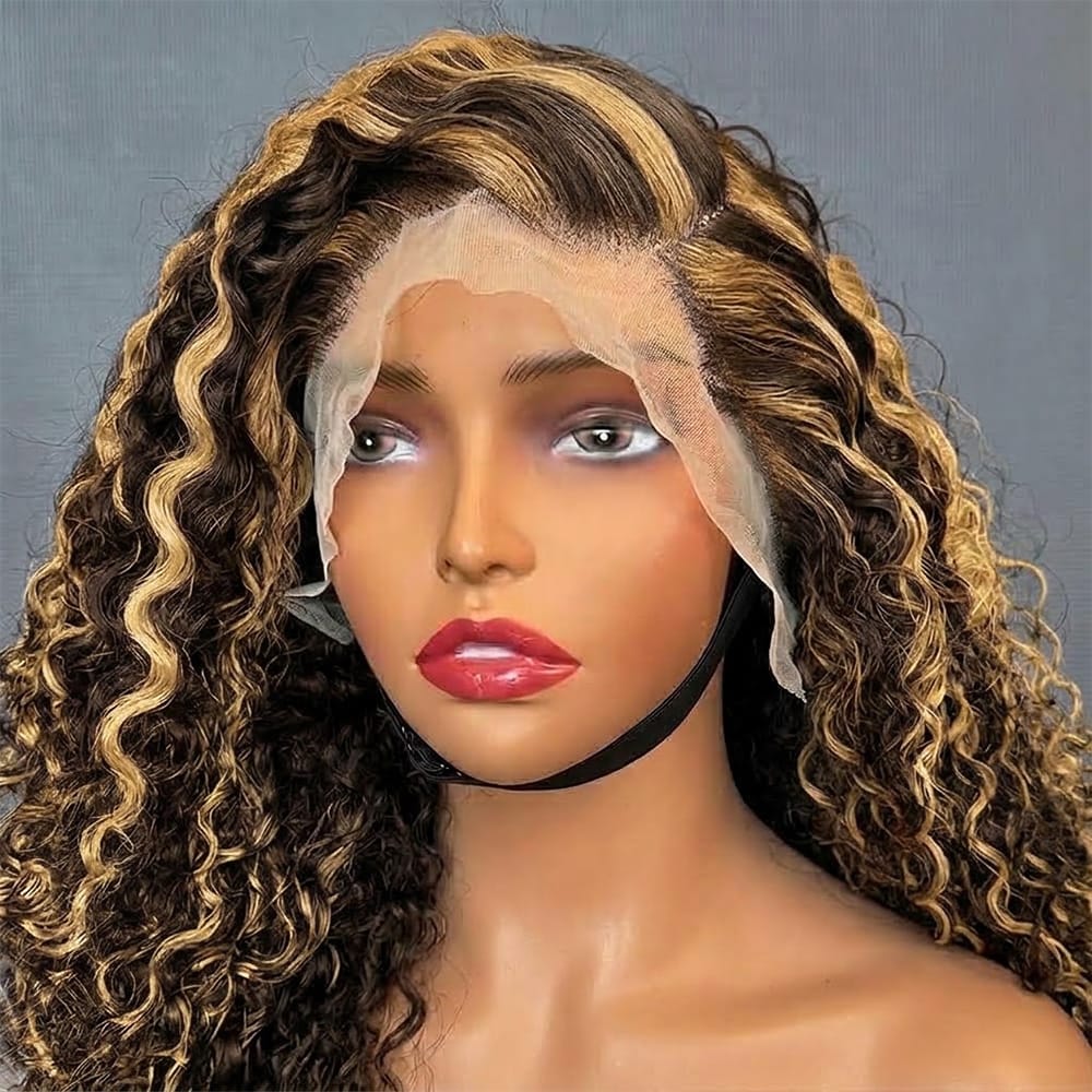 Deep Wave Bob Side Part  HD Lace Front Wig 100% Virgin Human Hair / Chocolate Brown LINKTOWIG