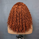 Deep Wave Bob Side Part  HD Lace Front Wig 100% Virgin Human Hair / Copper Orange LINKTOWIG