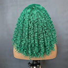Deep Wave Bob Side Part  HD Lace Front Wig 100% Virgin Human Hair / Dark Emerald Green LINKTOWIG