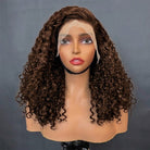Deep Wave Bob Side Part  HD Lace Front Wig 100% Virgin Human Hair / Espresso Brown LINKTOWIG
