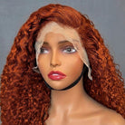 Deep Wave Bob Side Part  HD Lace Front Wig 100% Virgin Human Hair / Ginger Orange LINKTOWIG