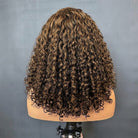 Deep Wave Bob Side Part  HD Lace Front Wig 100% Virgin Human Hair / Honey Blonde Highlights LINKTOWIG