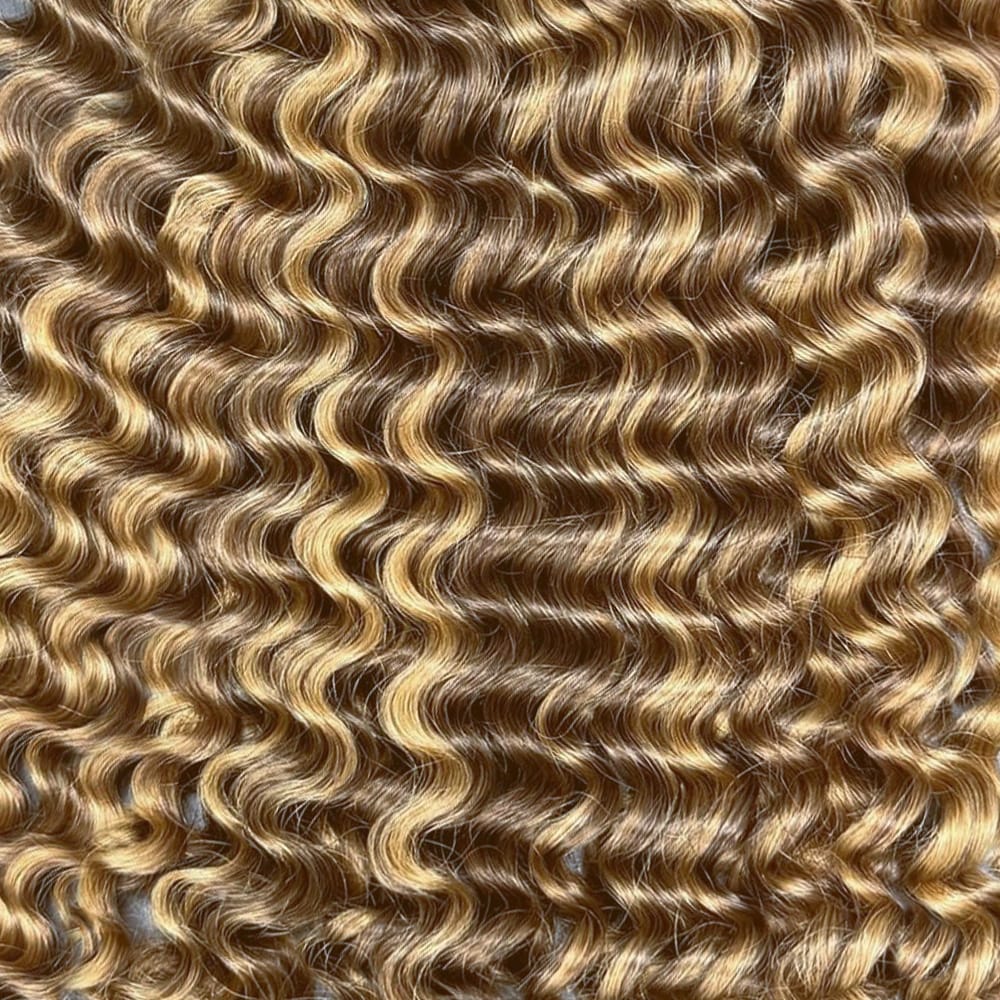 Deep Wave Bob Side Part  HD Lace Front Wig 100% Virgin Human Hair / Honey Brown LINKTOWIG