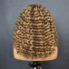 Deep Wave Bob Side Part  HD Lace Front Wig 100% Virgin Human Hair / Honey Brown LINKTOWIG