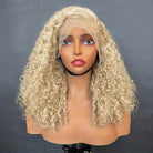 Deep Wave Bob Side Part  HD Lace Front Wig 100% Virgin Human Hair / Platinum Blonde LINKTOWIG