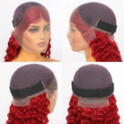Deep Wave Bob Side Part  HD Lace Front Wig 100% Virgin Human Hair / Ruby Red LINKTOWIG